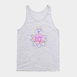 Flower Heart colorful tattoo art style Tank Top